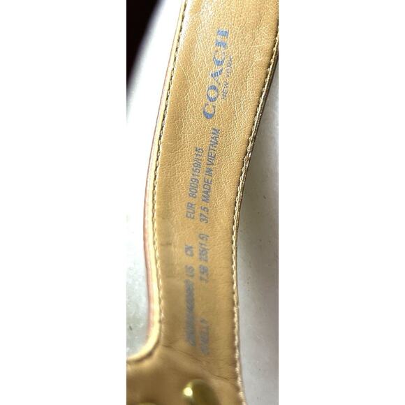 Coach Women's Tan Brown Shelly Signature Turn lock Thong Flip Flops Sandals 7.5 - Picture 12 of 13